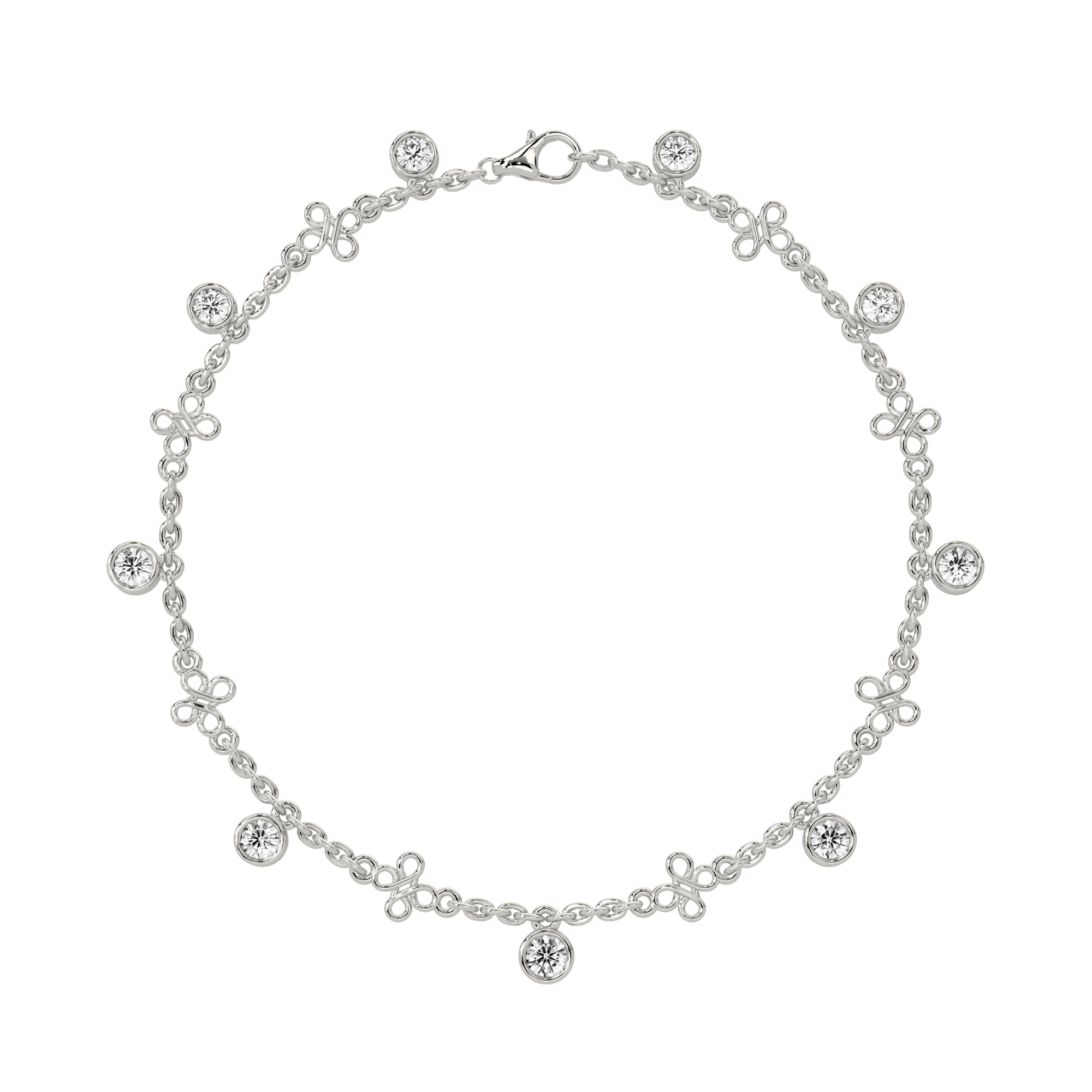 Round Bezel & Link Bracelet