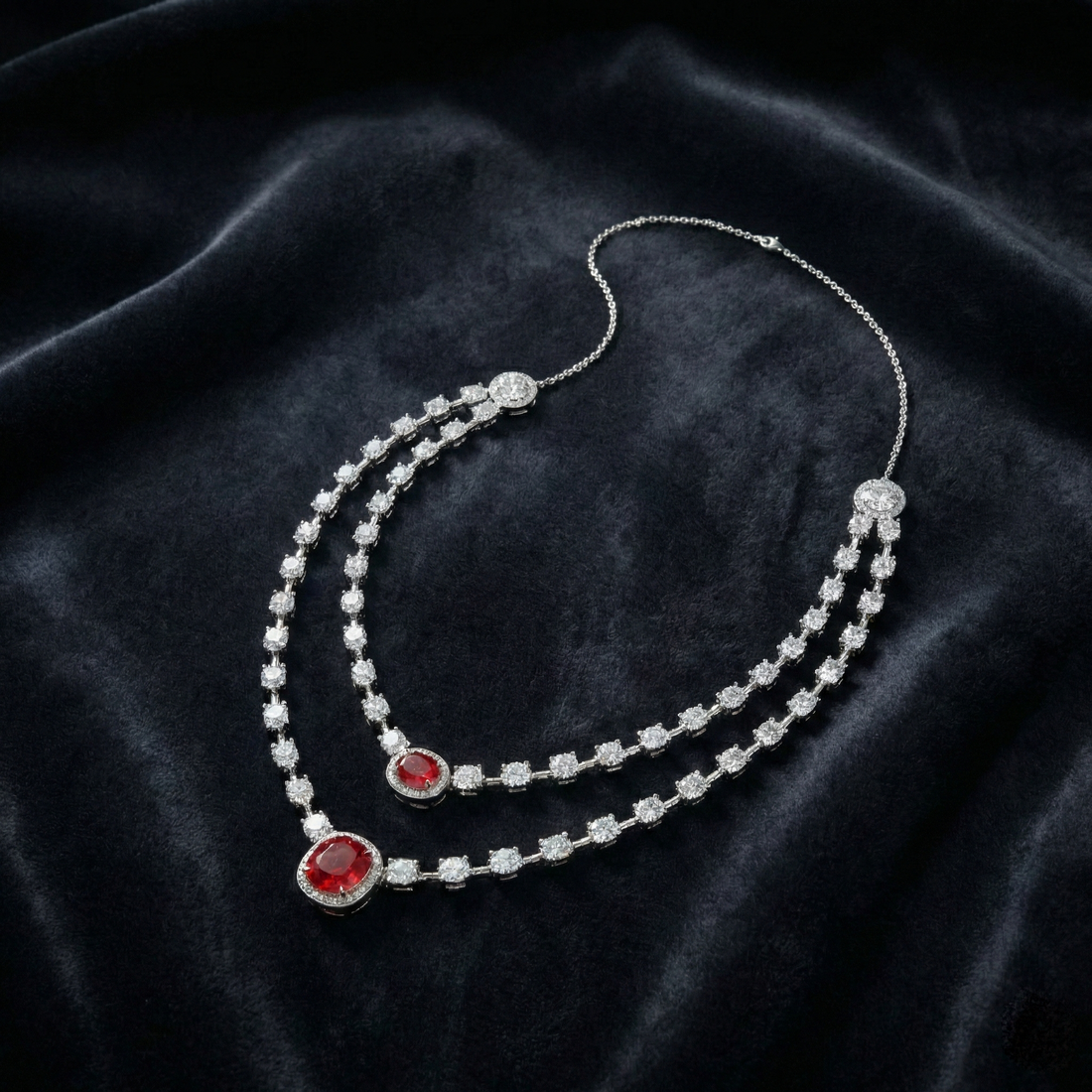 The Ruby Duet Necklace