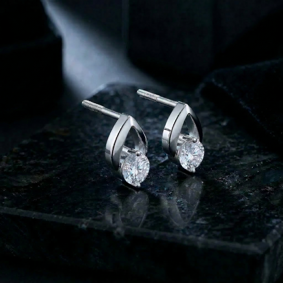 The Dewdrop Solitaire Earrings