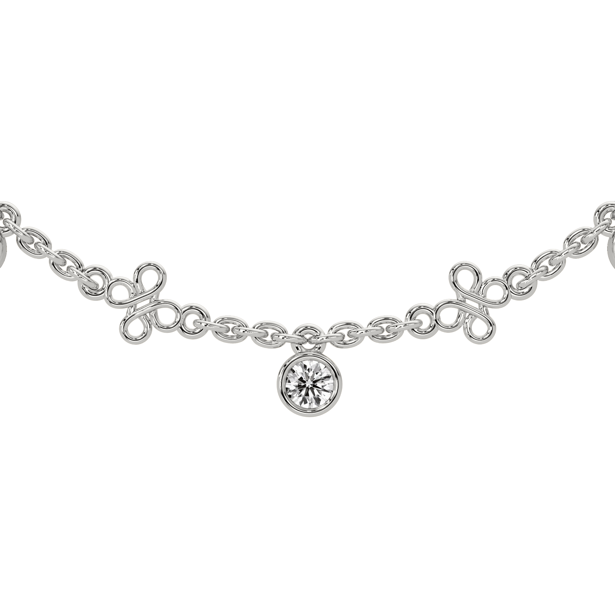 Round Bezel & Link Bracelet