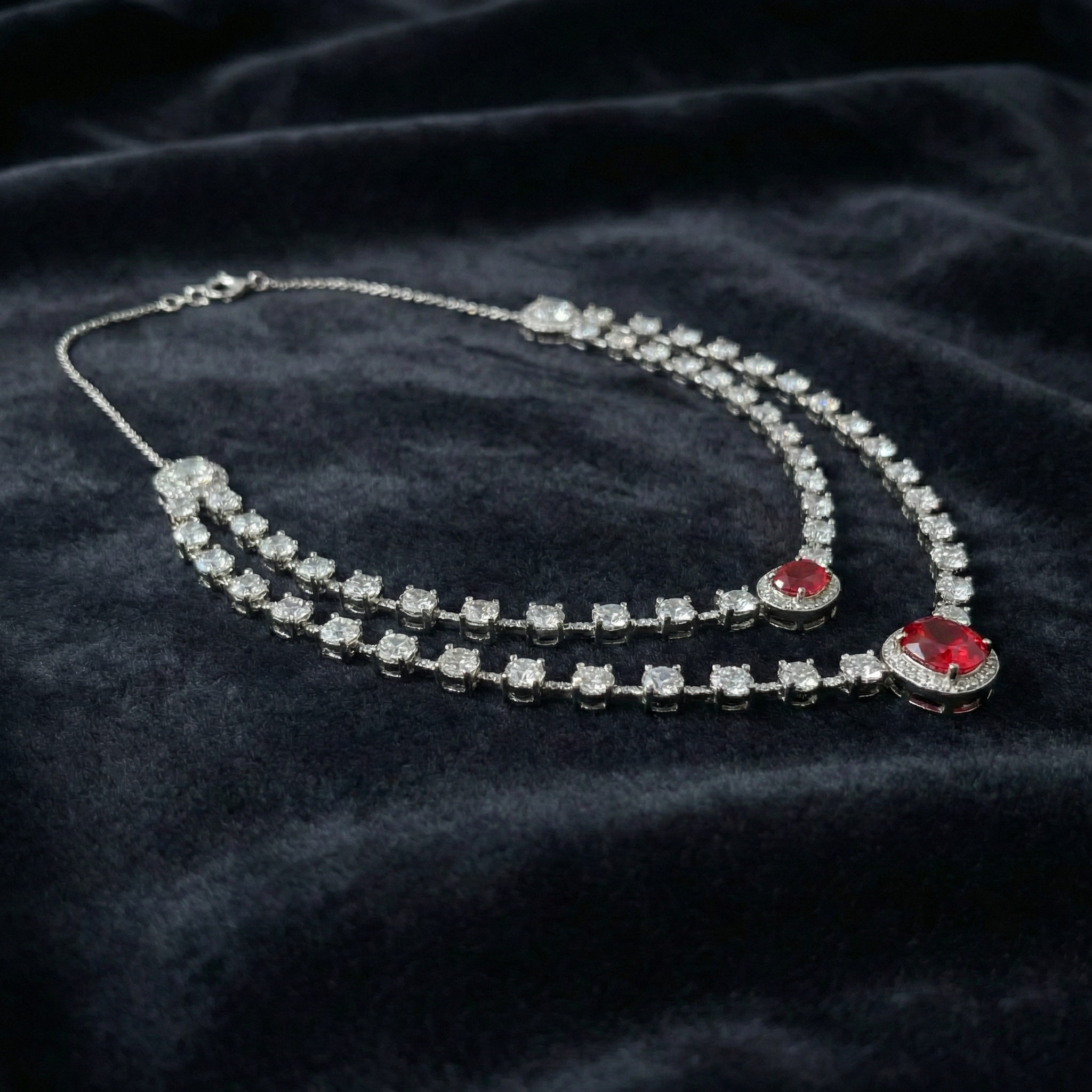 The Ruby Duet Necklace