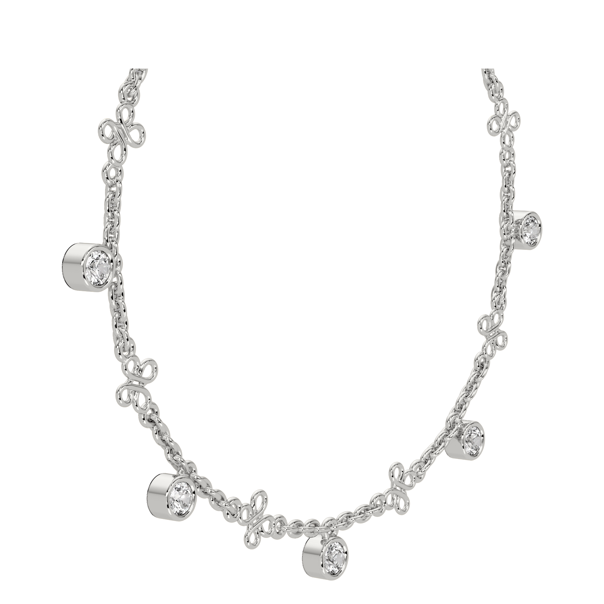 Round Bezel & Link Bracelet