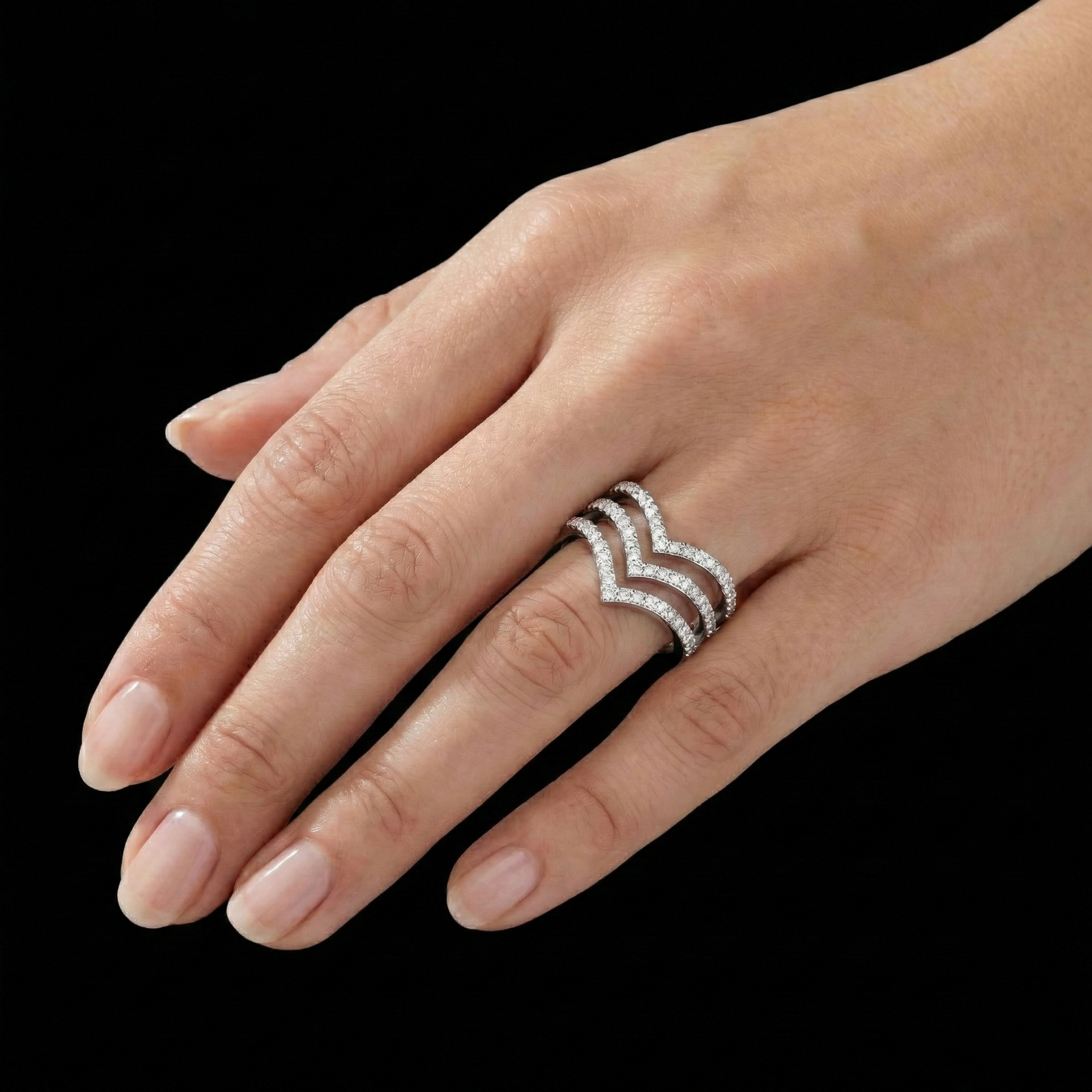 The Triple Chevron Ring