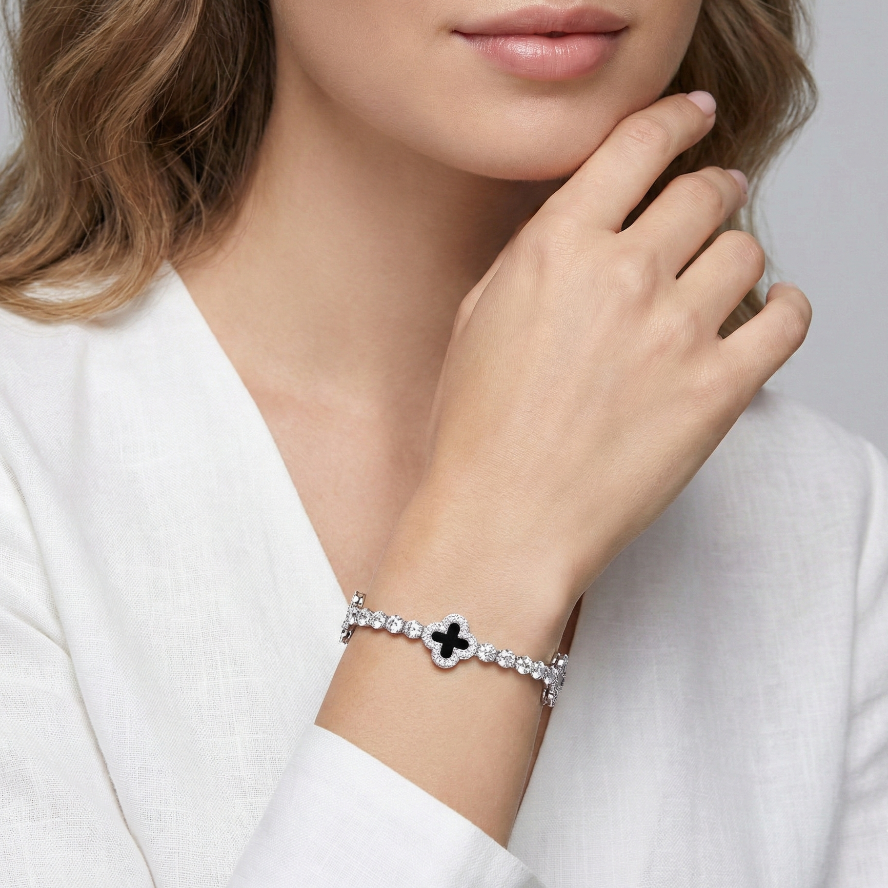 The Black Clover Tennis Bracelet